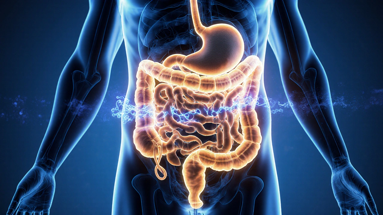 Abstraktní znázornění laktobacilů chránících střevní a vaginální mikrobiom před patogény.