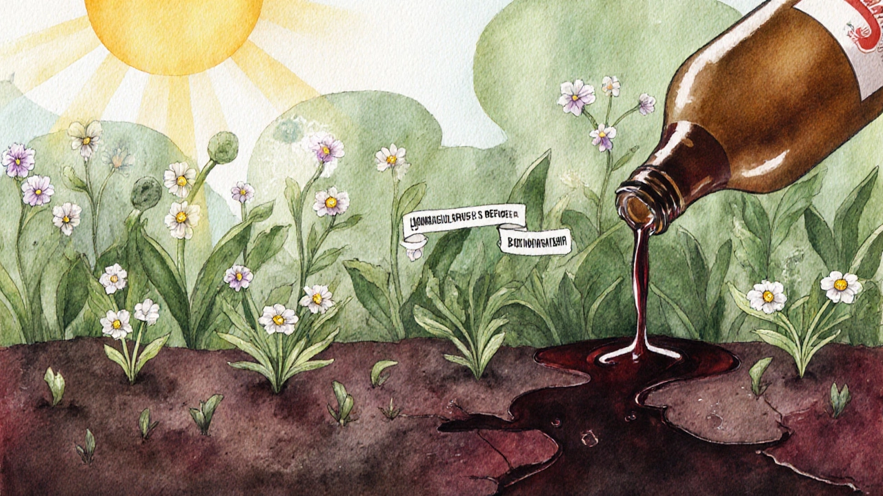 Zahrada střevní mikroflóry poškozená vylitým alkoholem.