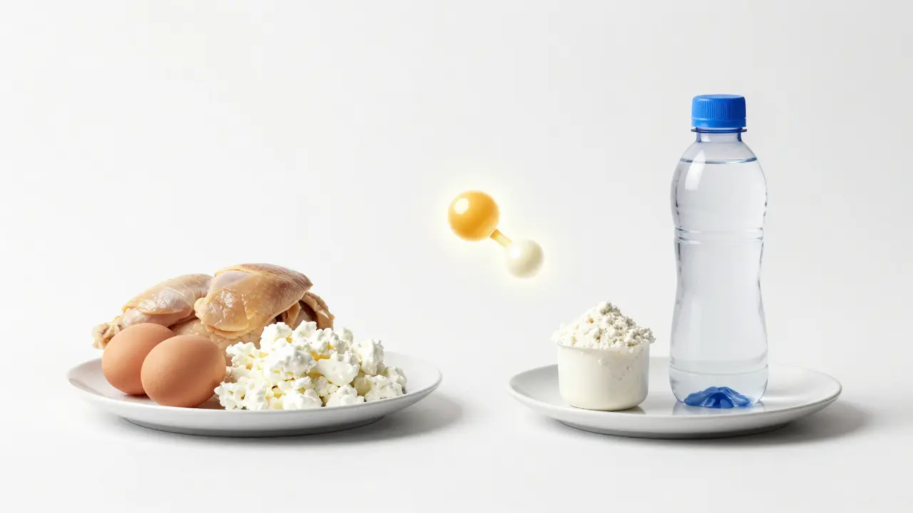 Porovnání přírodních zdrojů bílkovin a BCAA doplňku.