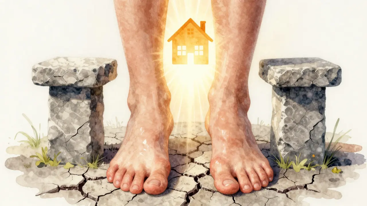 Nohy jako základ domu – suchá kůže vs. zdravá, pevná podstata