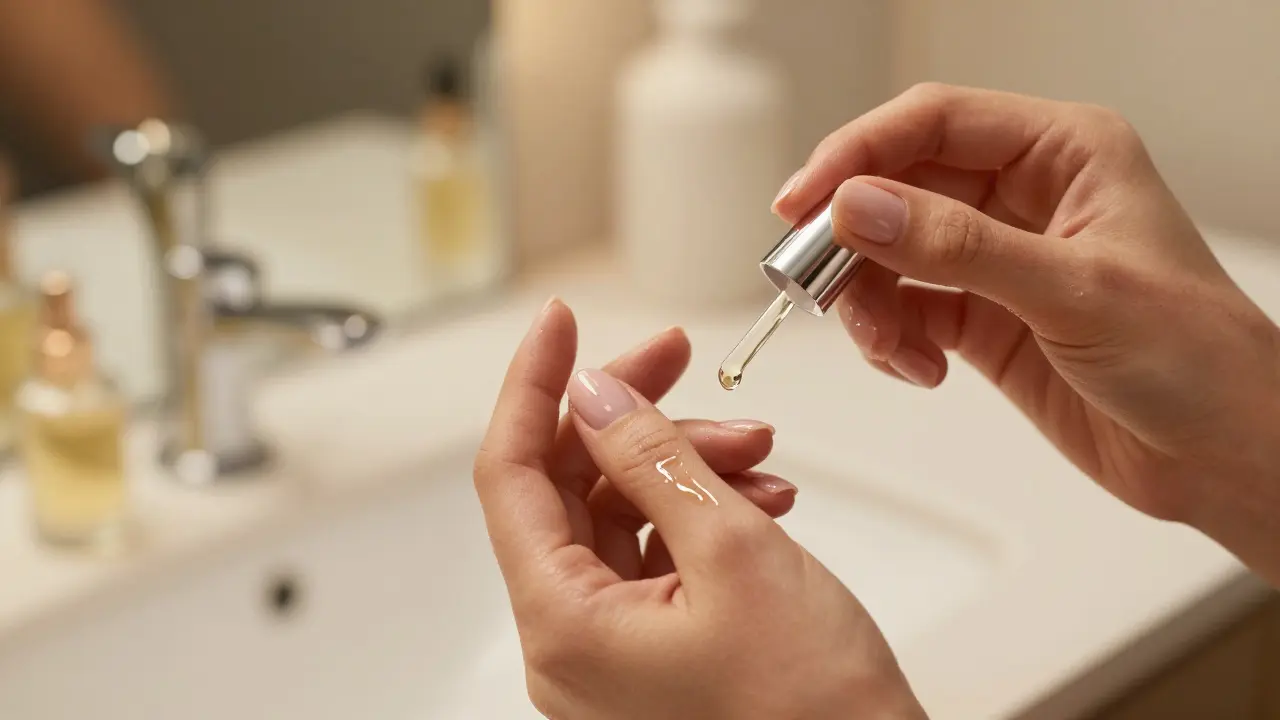 Aplikace hydratačního oleje na kůžičky po dokončení manikúry