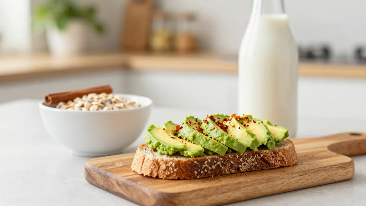 Toast s avokádem, ovesná kaše a kokosová voda pro detoxikaci