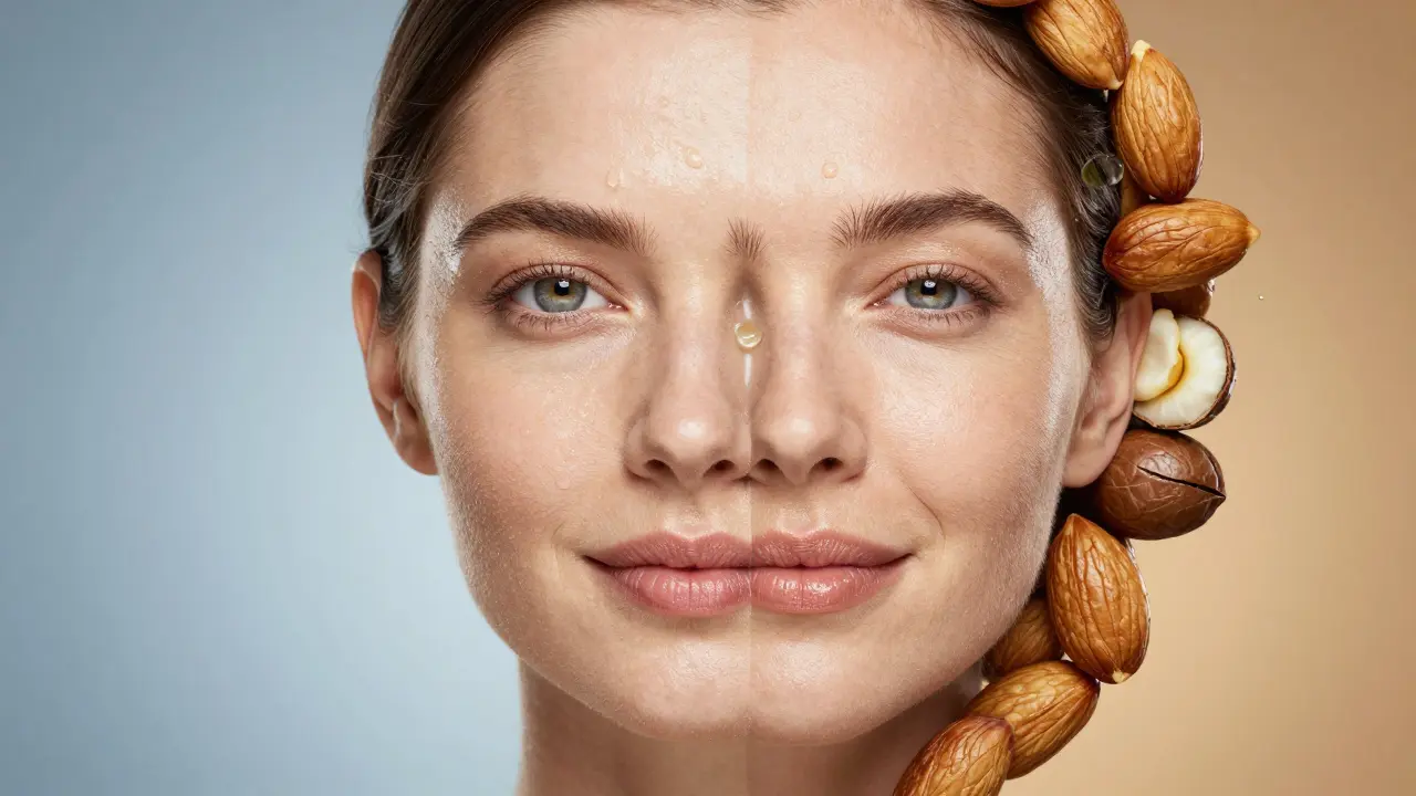 Zdravá pleť obklopená přírodními ingrediencemi pro hydrataci