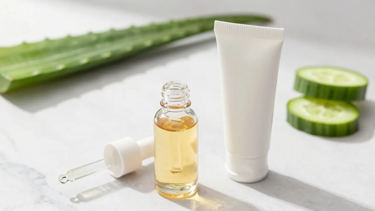 Retinol sérum a hydratační krém na mramorové desce