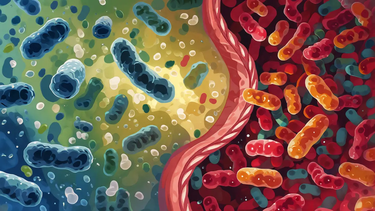 Ilustrace nadměrného růstu bakterií ve střevě