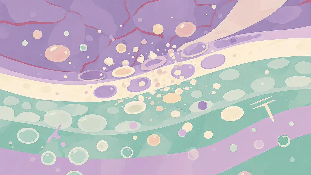 Ilustrace šetrné exfoliace chránící kožní bariéru